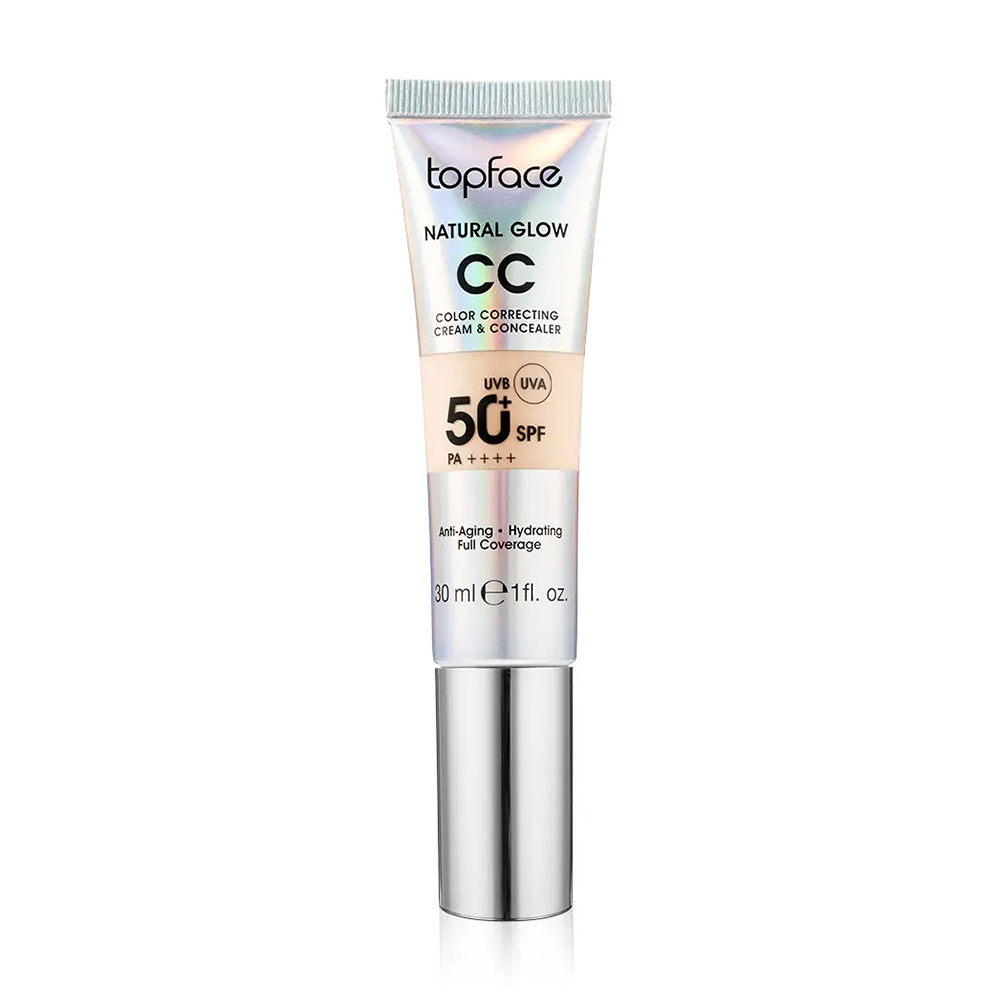 Тональний СС-крем для обличчя TopFace Natural Glow CC Color Correcting Cream &amp; Concealer, SPF 50+ PA++++, 006, 30 мл